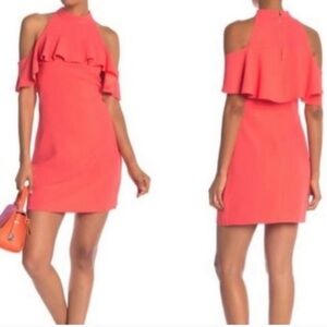 Trina Turk Coral/Red Mini Halter Dress